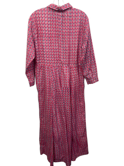 India Amory Size 3 Pink & blue Cotton Long Sleeve Floral Button Up Dress Pink & blue / 3
