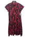 Victoria Dunn Size XS Red, Pink & Black Cotton Short Sleeve 1/4 Button Dress Red, Pink & Black / XS