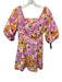 Nicholas Size 6 Pink, Orange & White Cotton Blend Short Balloon Sleeve Dress Pink, Orange & White / 6