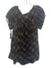 We The Free Size L Black & Brown Polyester Velvet Short Balloon Sleeve Dress Black & Brown / L