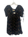 We The Free Size L Black & Brown Polyester Velvet Short Balloon Sleeve Dress Black & Brown / L