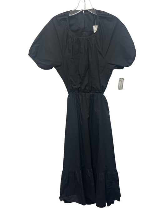 J. Crew Size 8 Black Short Puff Sleeve Back Cut Out Waist Detail Dress Black / 8