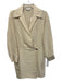 Vince Size 6 Beige Acetate Blend Long Sleeve Wrap Gold button Above Knee Dress Beige / 6