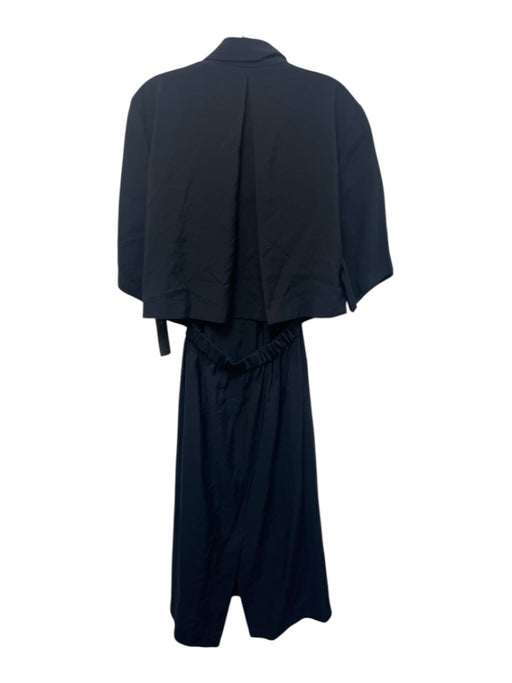 COS Size 14 Navy Modal Short Sleeve Back Cut Out Button Up & Collar Dress Navy / 14