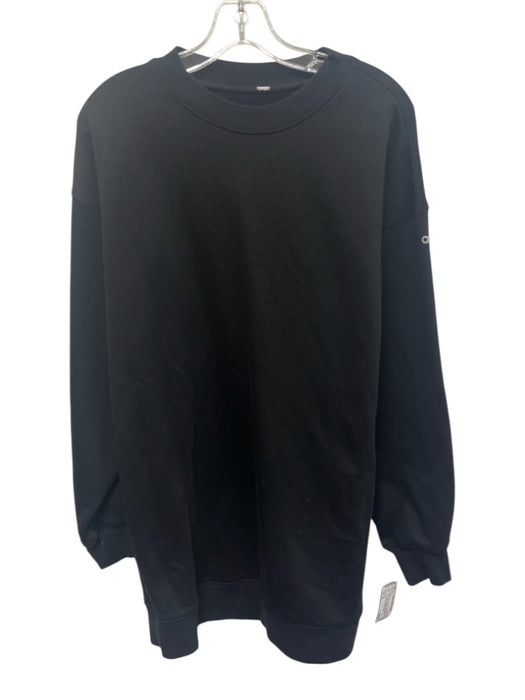 Alo Size M Black No Fabric Tag Long Sleeve Crew Neck Sweatshirt Above Knee Dress Black / M