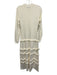 Pearl by Lela Rose Size S Cream Viscose Knit Long Sleeve Mock Neck Tiered Dress Cream / S
