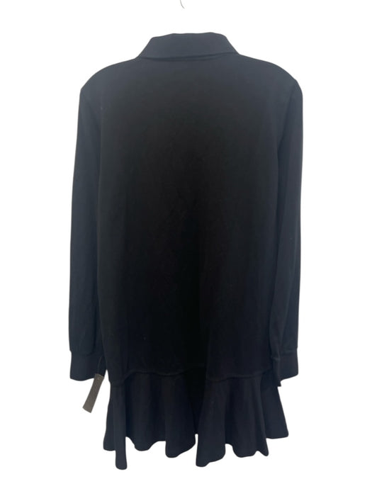 Tuckernuck Size M Black No Fabric Tag Long Sleeve polo Ruffle Hem Dress Black / M