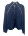 Spanx Size 1X Blue & White Modal Blend Raglan Piping Zip Up Mock Neck Jacket Blue & White / 1X