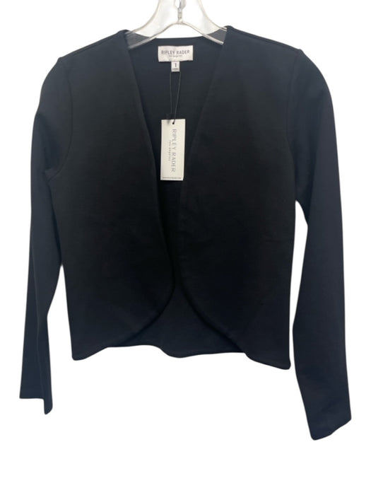Ripley Rader Size XS Black Viscose Blend Open Front Rounded Bottom Hem Jacket Black / XS