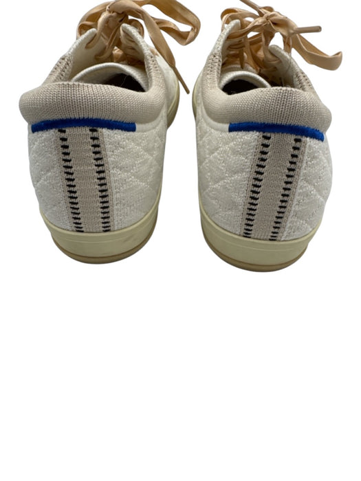 Rothy's Shoe Size 7 White, Beige, Gold textile upper Knit Ribbon Laces Sneakers White, Beige, Gold / 7