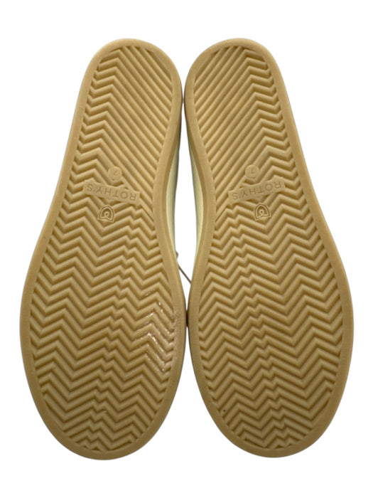 Rothy's Shoe Size 7 White, Beige, Gold textile upper Knit Ribbon Laces Sneakers White, Beige, Gold / 7