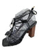 Ulla Johnson Shoe Size 40 Black & Brown Leather Wood Strappy Ankle Tie Sandals Black & Brown / 40