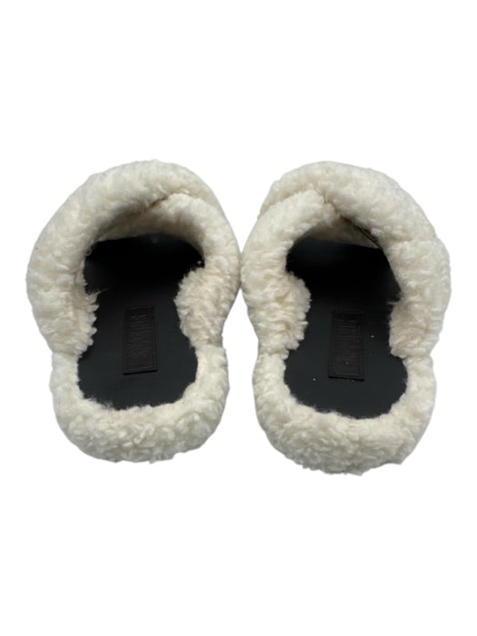 APPARIS Shoe Size 9 Cream & Black Faux Shearling Criss Cross Slipper Sandals Cream & Black / 9