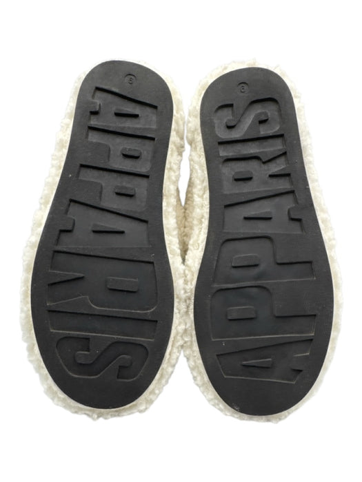 APPARIS Shoe Size 9 Cream & Black Faux Shearling Criss Cross Slipper Sandals Cream & Black / 9