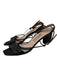 Ferragamo Shoe Size 11 Black Leather Buckle Block Heel sling back Sandals Black / 11
