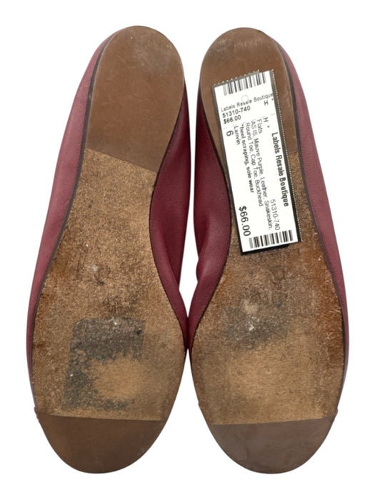 Lanvin Shoe Size 6 Mauve Purple Leather Snakeskin Round Toe Cap Toe Flats Mauve Purple / 6