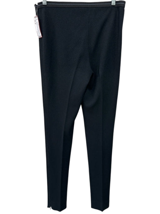 Prada Size 42 Black & Light Blue Polyester Ribbed High Rise Zip Sides Leggings Black & Light Blue / 42