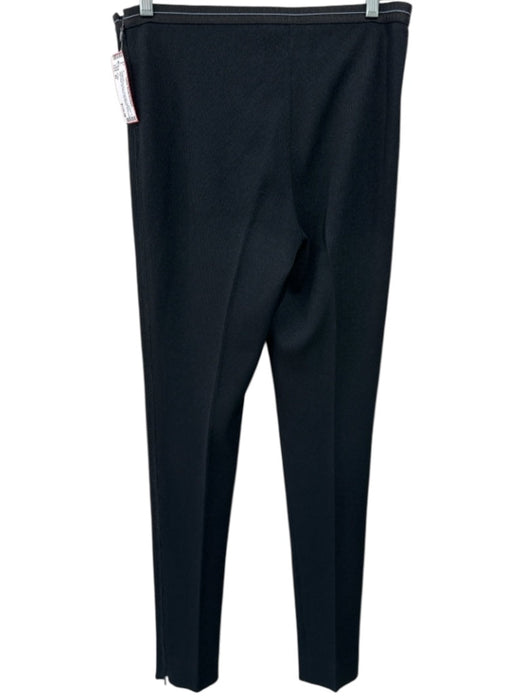 Prada Size 42 Black & Light Blue Polyester Ribbed High Rise Zip Sides Leggings Black & Light Blue / 42