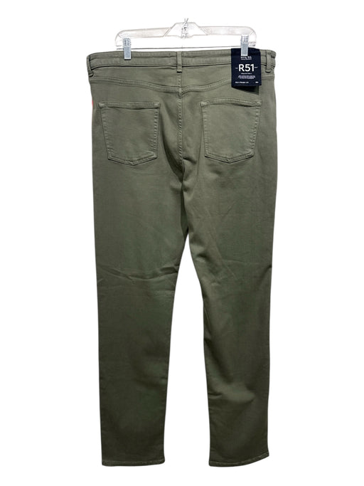 Rye 51 Size 40 Olive Green Cotton Coated Mid Rise Zip & Button Boot Pants Olive Green / 40