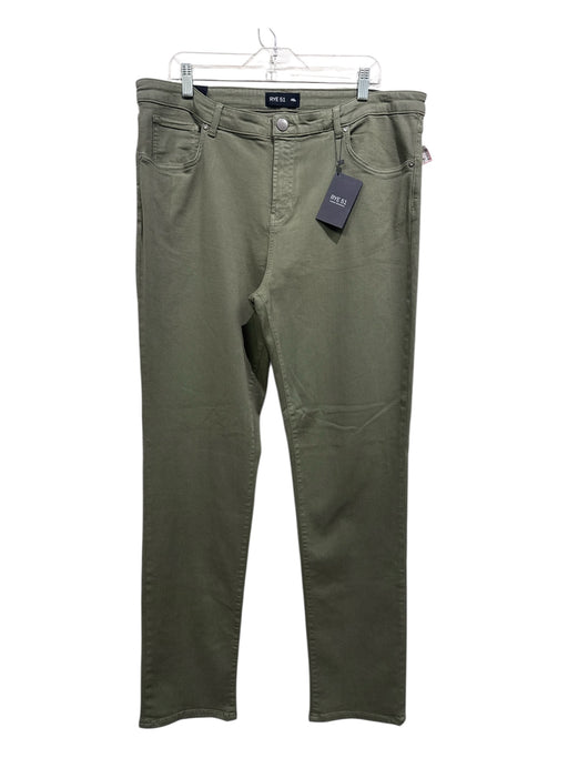Rye 51 Size 40 Olive Green Cotton Coated Mid Rise Zip & Button Boot Pants Olive Green / 40