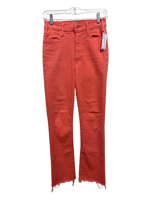 Mother Size 26 Orange Cotton Denim Zip & Button High Rise Straight Jeans Orange / 26