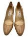 Jimmy Choo Shoe Size 38 Beige Leather Round Pointed Toe Mid Heel Pumps Beige / 38