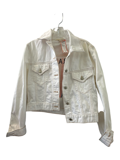 Maje Size 38 White & Multi Denim Jean Back Detail Jacket White & Multi / 38