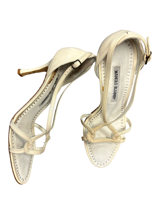 Manolo Blahnik Shoe Size 37 Cream Leather Shoes Cream / 37