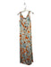 Diane Von Furstenberg Size 10 Orange & Blue Silk Cowl Neck Flowers Maxi Dress Orange & Blue / 10