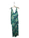 Lilly Pulitzer Size S Navy & Aqua Silk & Cotton Back Tie Seashells Maxi Dress Navy & Aqua / S