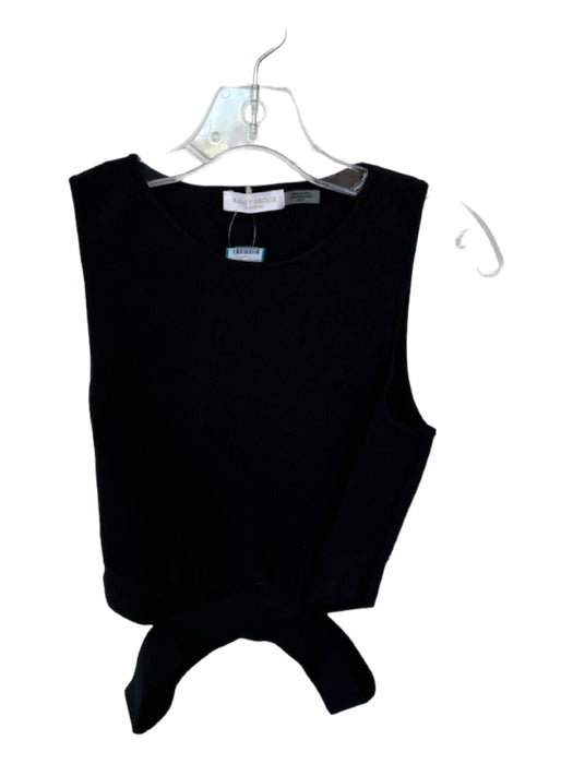 Ramy Brook Size XS Black Viscose Blend Sleeveless Side Cut Outs Cropped Top Black / XS