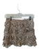 Alice & Olivia Size 2 Tan & Silver Nylon Blend Lace Metallic Mini Skirt Tan & Silver / 2