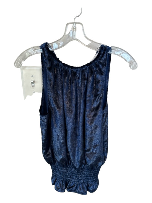 Ramy Brook Size XS Navy Velvet Sleeveless Metallic Top Navy / XS