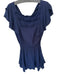 Parker Size XS Navy Rayon Short Sleeve Swiss Dot Elastic Waist Lined Dress Navy / XS