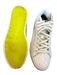 P448 Shoe Size 37 White Leather High Top Side Zip Perforated Athletic Sneakers White / 37