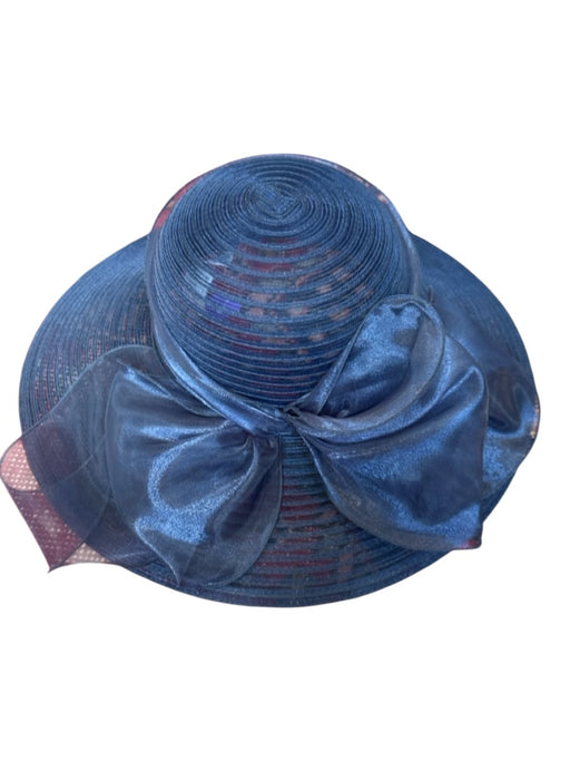 San Diego Hat Co. Navy Polyester Ribbon Bow Wide Brim Hat Navy / One Size