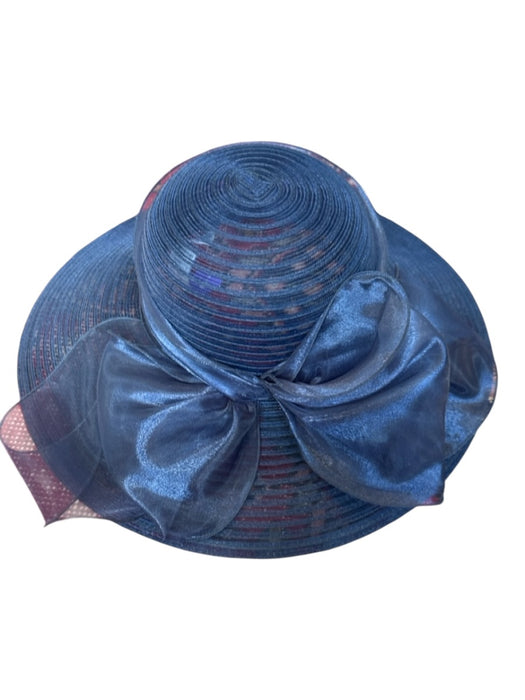 San Diego Hat Co. Navy Polyester Ribbon Bow Wide Brim Hat Navy / One Size