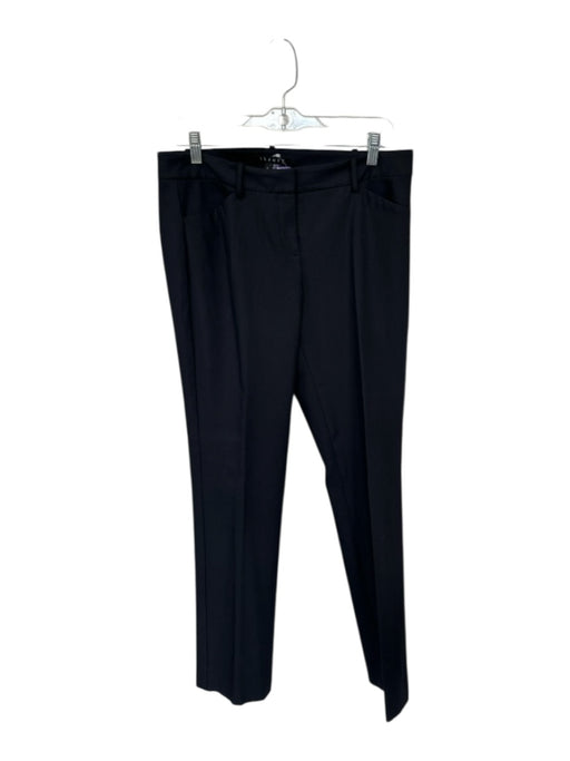 Theory Size 8 Black Cotton Blend Trouser Pants Black / 8