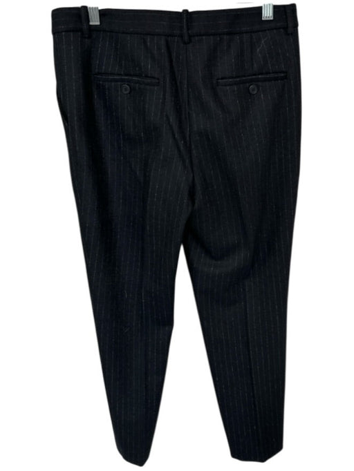 Theory Size 6 Black & White Wool Pinstripe Trouser Pants Black & White / 6