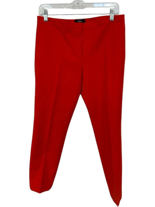 Theory Size 6 Tomato Cotton Blend Trouser Pants Tomato / 6