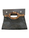Black & Brown Straw Top Handles Beaded Bag Black & Brown / M