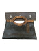 Black & Brown Straw Top Handles Beaded Bag Black & Brown / M