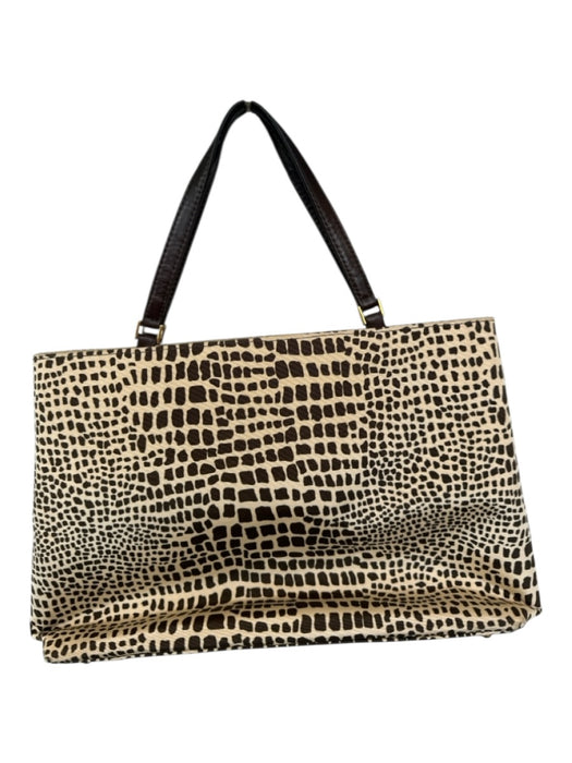 Kate Spade Tan & brown Canvas Giraffe Print Top Handles Tote Bag Tan & brown / M