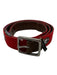 Jack Mason Brown & Red Leather & Canvas UGA Men's Belt Brown & Red