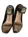Gucci Shoe Size 36.5 Brown & Silver Suede Cap Toe Horsebit Block Heel Pumps Brown & Silver / 36.5