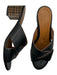 M. Gemi Shoe Size 37 Black & Brown Leather Block Heel Crossover Sandals Black & Brown / 37
