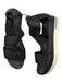 Eileen Fisher Shoe Size 7.5 Black Leather Back Zip Basket Weave Sandals Black / 7.5