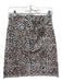 Tyler Boe Size 4 White Pink Brown Cotton Denim Animal Print Raw Hem Skirt White Pink Brown / 4