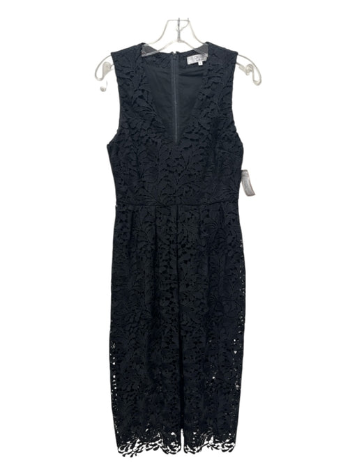 CROSBY by Mollie Burch Size 2 Black Polyester Floral Lace Pleat Detail Dress Black / 2