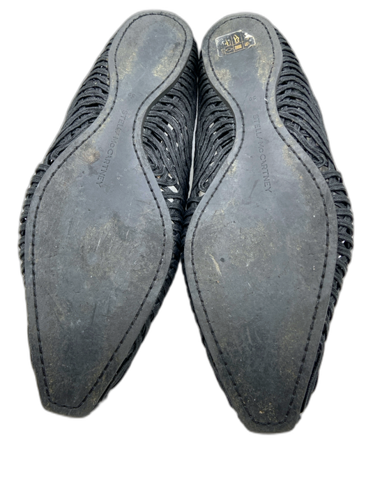 Stella McCartney Shoe Size 39 Black Woven Gold Tone Ankle Chain Wavy Pump Flats Black / 39